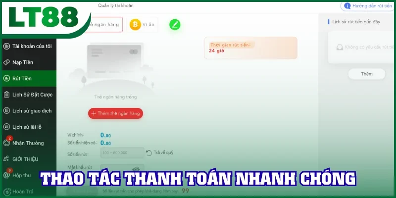 Cách rút tiền LT88 dễ dàng