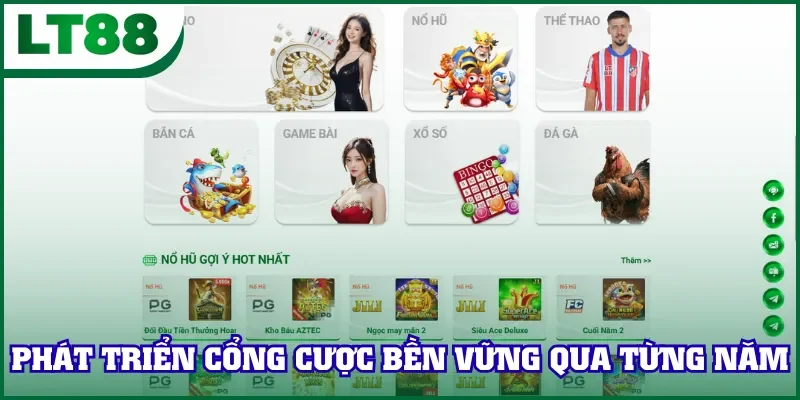 Phát triển cổng cược bền vững qua từng năm