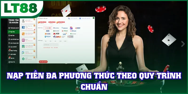 Quy trình nạp tiền LT88 đa phương thức